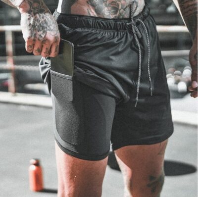 Compression Shorts With Internal And External Pockets For Sports - Image 6