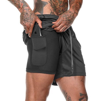 Compression Shorts With Internal And External Pockets For Sports - Image 9