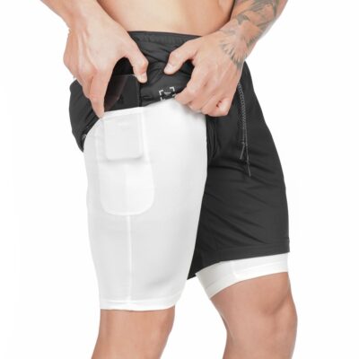 Compression Shorts With Internal And External Pockets For Sports - Image 7