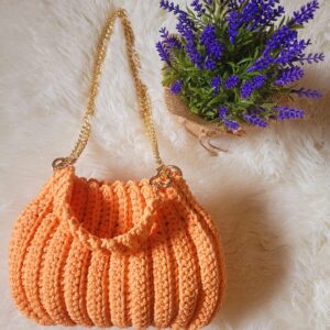 Wonderful Papaya Flower Crochet Handbag By Chrysantemum 🪷