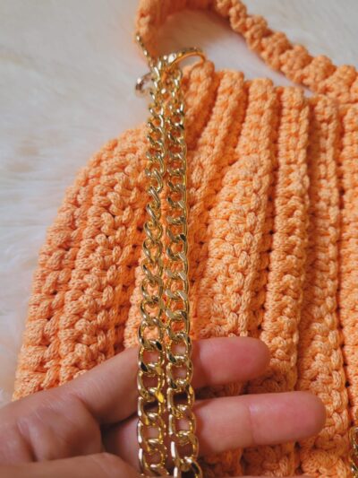 Wonderful Papaya Flower Crochet Handbag By Chrysantemum 🪷 - Image 4