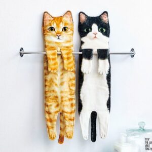 Adorable Cat Hand Towels For Bathroom or Kitchen 😺🍽️