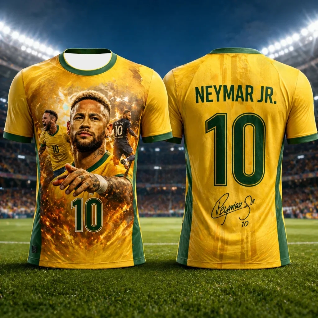 New Neymar 3D Printed Soccer Jersey